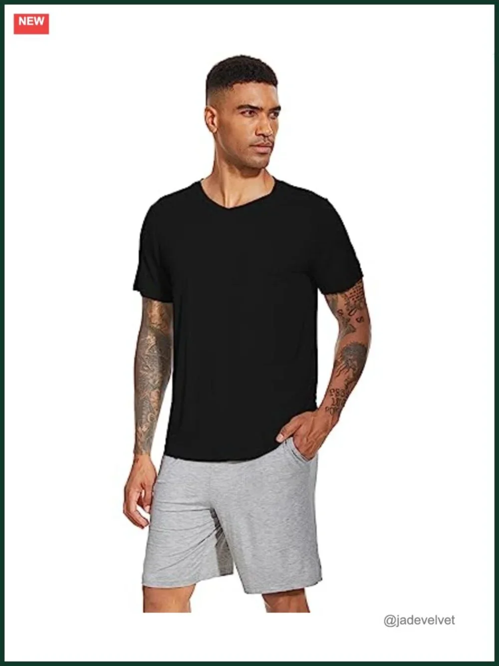 Men's Pajama Set Soft Short Sleeve Sleepwear Loungewear Viscose from Bamboo